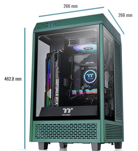 Thermaltake Tower 100 Racing Green Edition Tempered Glass Type-C